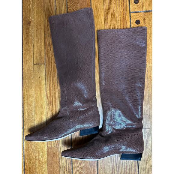 STAUD Wally Flat Knee Boots Mahogany 40 - Picture 2 of 6